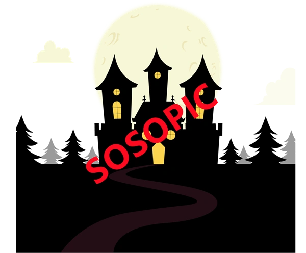 Halloween castle themed decorative element icons pattern template (38)