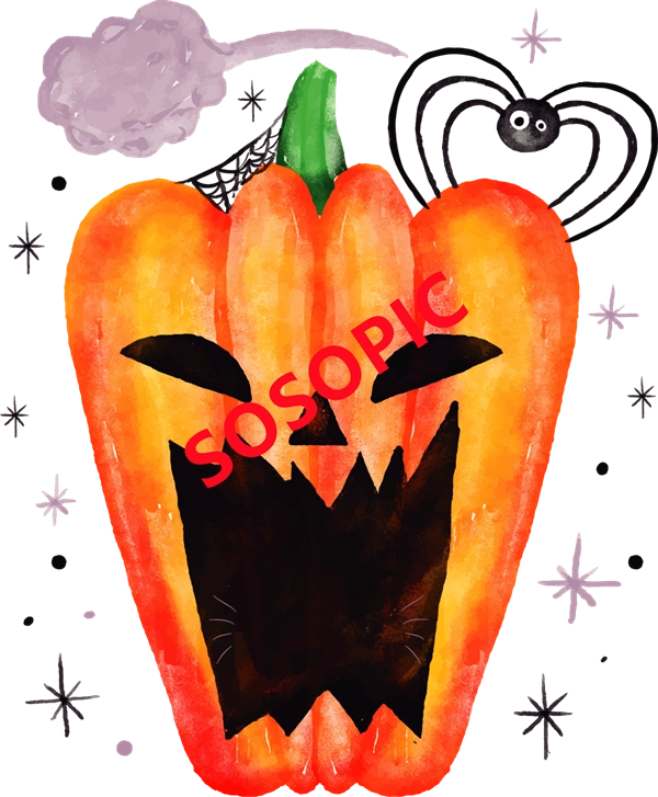 Halloween pumpkin themed decorative element icons pattern template (53)