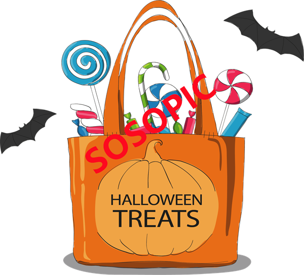 Halloween Festive Background – Pumpkin Faces, Ghosts & Candy Vector Design