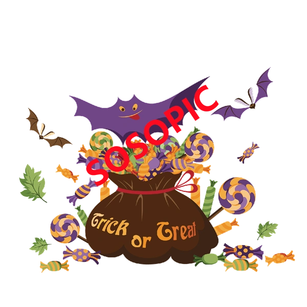 Halloween candy themed decorative element icons pattern template (2)