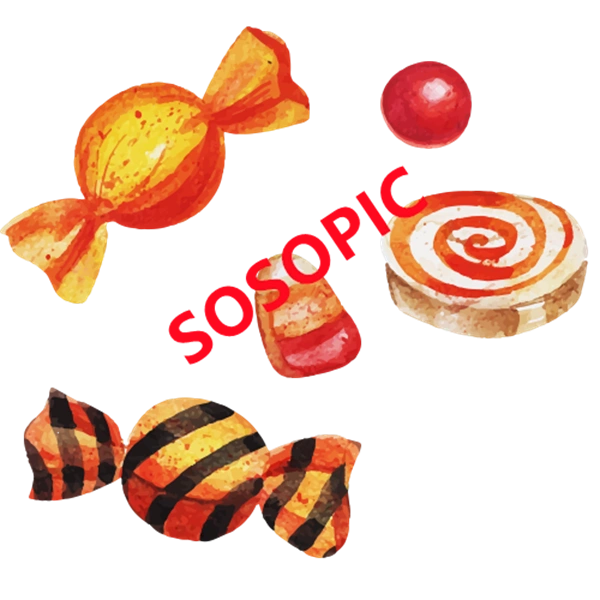 Halloween candy themed decorative element icons pattern template (8)