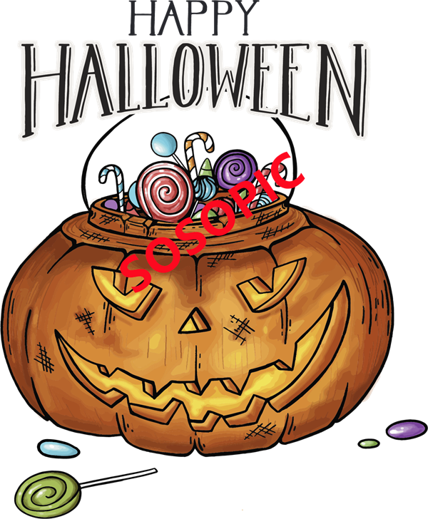 Halloween Candy Parade Pattern – Holiday Wrapper Icons in Playful Cartoon Style