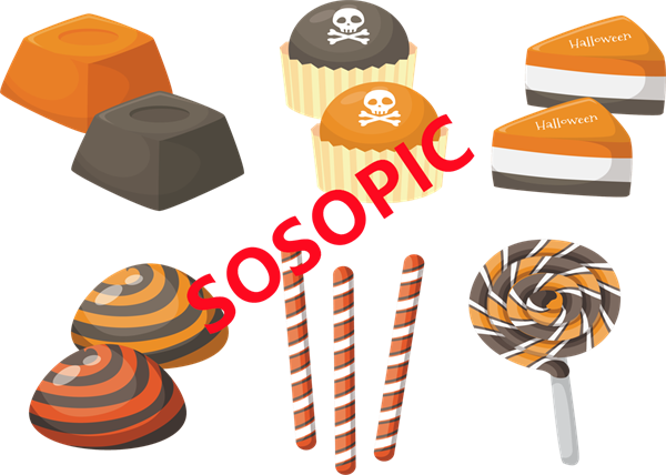 Halloween Night Charm – Festive Party Icons with Ghosts, Pumpkins & Candy Elements