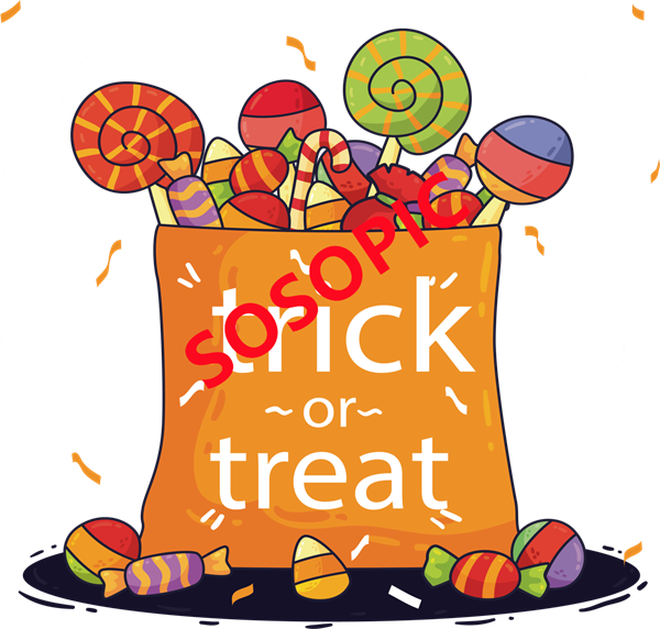 Halloween Sugar Rush – Decorative Wallpaper with Cartoon Candy Icons