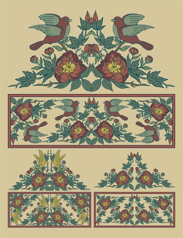 South-east Asian sytle decorative element background wallpaper pattern (4)