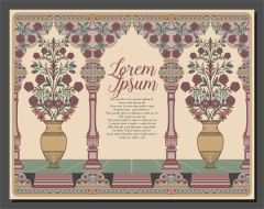 South-East Asian Decorative Wallpaper – Pattern 136: Gilded Chevron & Lotus Halo