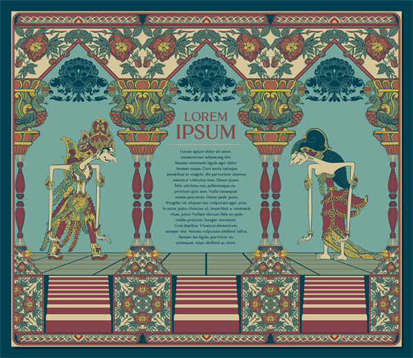 Southeast Asian Ornamental Wallpaper – Cultural Interior Accent with Abstract Floral Motifs