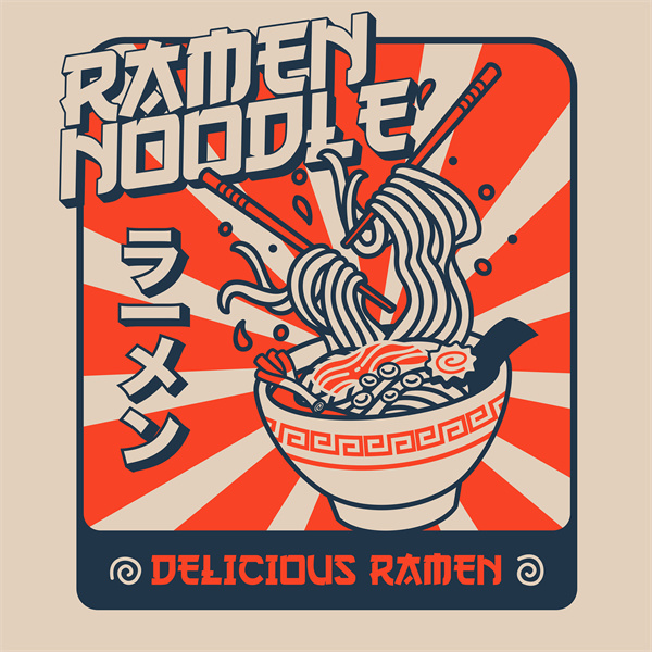 Japanese Traditional Style Background – Delicious Ramen Element Decorative Poster Wallpaper