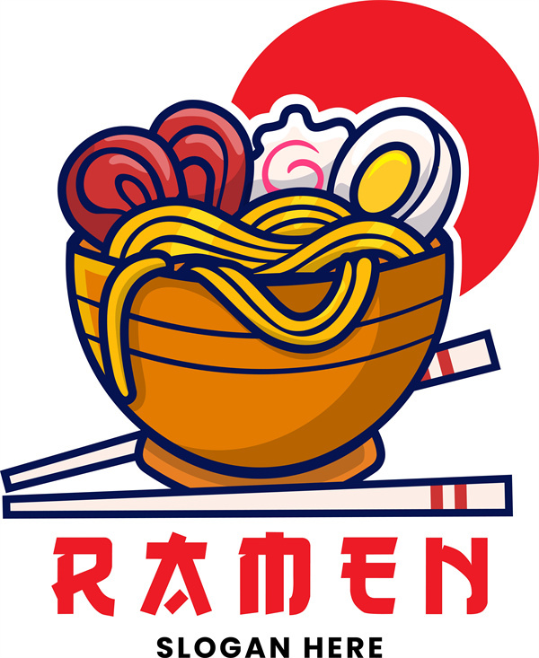 Japanese-Inspired Culinary Poster – Comic Style Noodle Art Background Display 