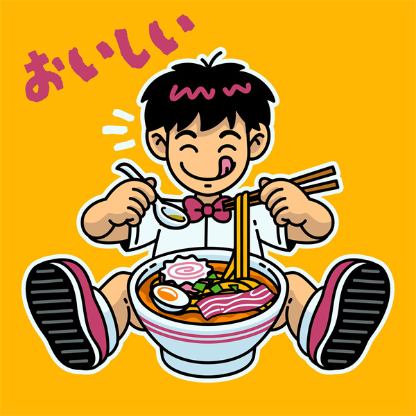 Japanese Vintage Style Poster – Culinary Background Design Featuring Ramen Shop & Lanterns