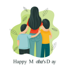 Heartwarming Mother's Day Poster: Back View of Maternal Embrace