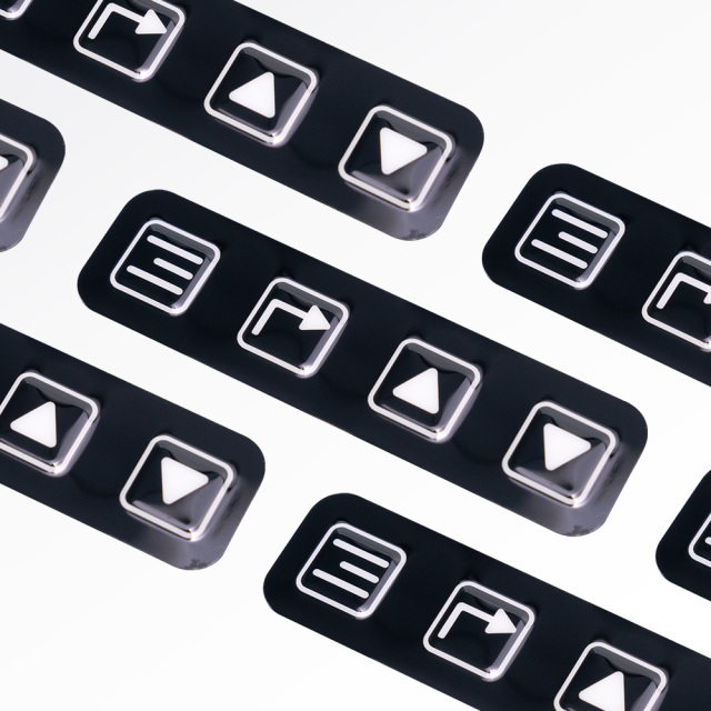 Durable Polycarbonate Lexan Label with Silk Screen Printing and Embossed Buttons