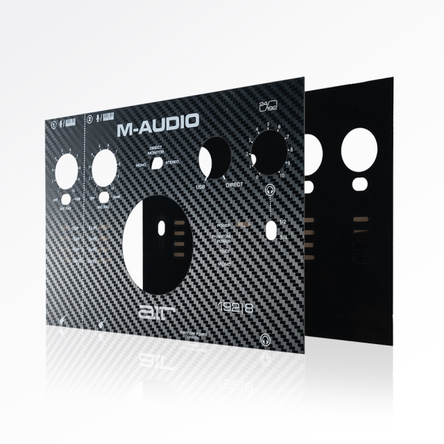Custom polycarbonate Overlays for Audio Equipment