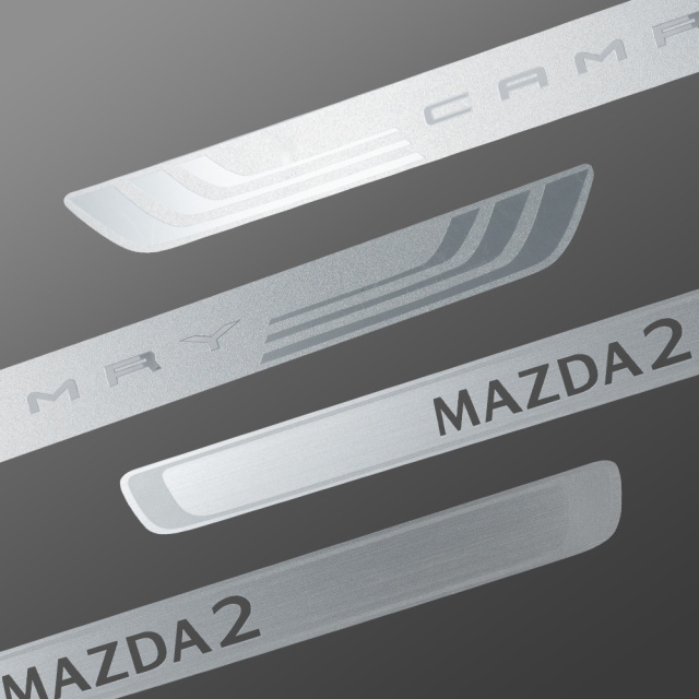 Custom polycarbonate Overlays for Car Welcome Strips