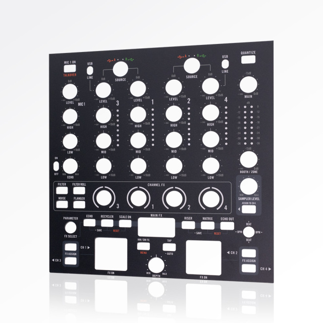 Custom polycarbonate Overlays for Audio Equipment