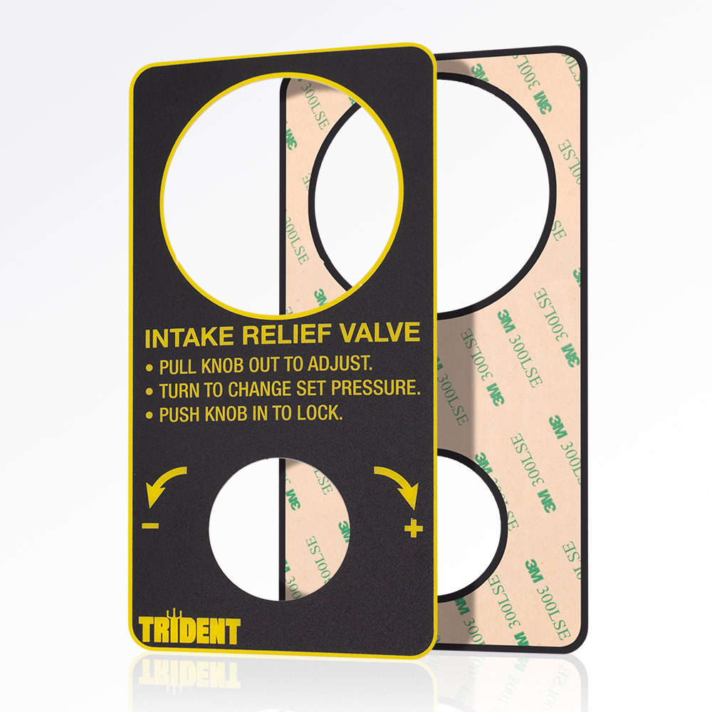 Industrial device sticker with printed markings