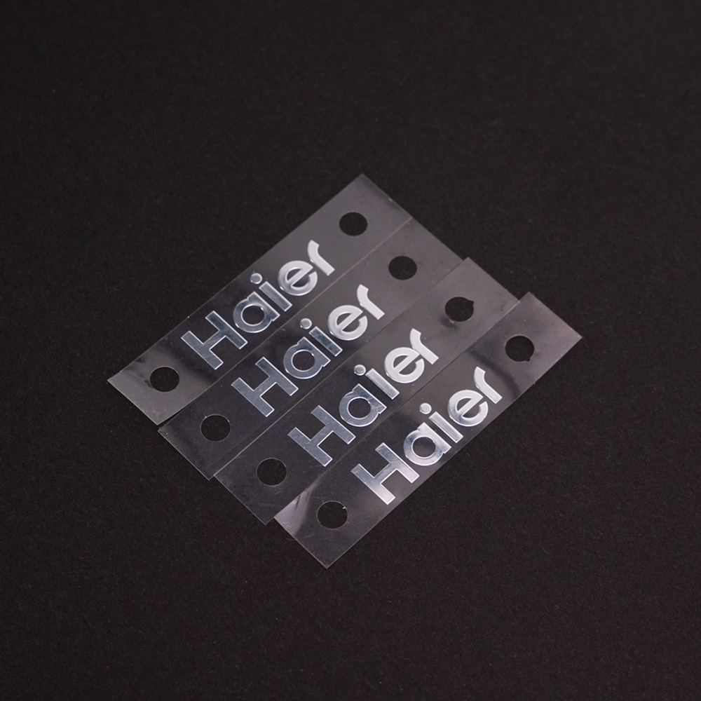 Custom polycarbonate Lexan logo label sample