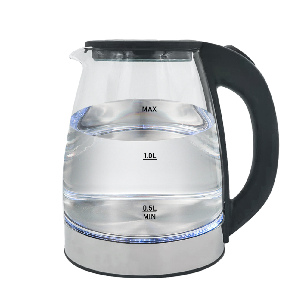Hervidor eléctrico de vidrio,Tetera Eléctrica Transparente Hervidor Eléctrico Té 2.0L/1000W Material de vidrio ecológico,360° Base Removible para Hogar, Cocina, Oficina, Sala de Reuniones