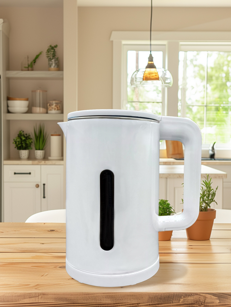 Hervidor eléctrico portátil de gran capacidad de 2,2 L/1000W, hervidor eléctrico anti-escaldaduras, acero inoxidable 304 con función de protección de apagado automático y luz LED