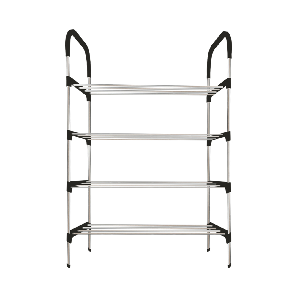 Zapatero de tubo de aluminio de 4 pisos, organizador de zapatos,estante de almacenamiento multifuncional de acero inoxidable, espaciados para una mayor durabilidad fácil de montar y mantener, adecuado para uso doméstico