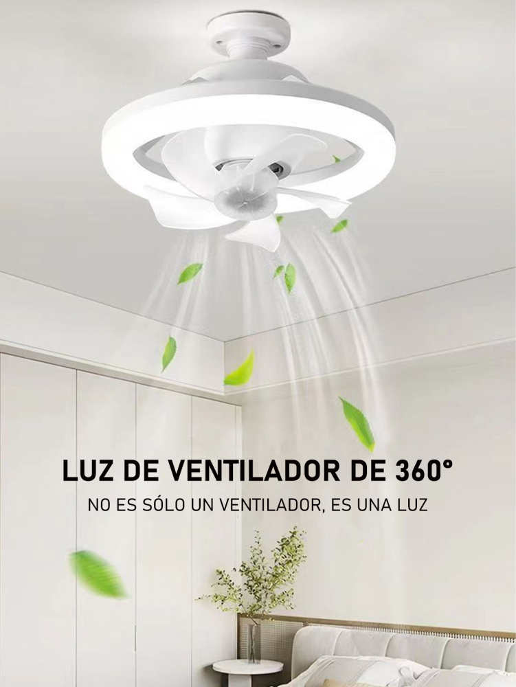 Ventilador De Techo E27 Lámpara Silenciosa Con Control Remoto 50W Ventiladores Luces 110V