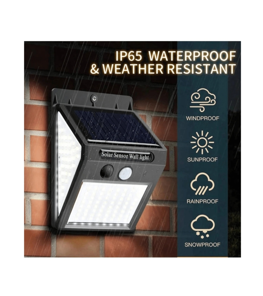Pieza Lampara Led Solar Con un ángulo de iluminación de hasta 270°. Reflector Exterior Jardin Sensor Luz con 30 leds