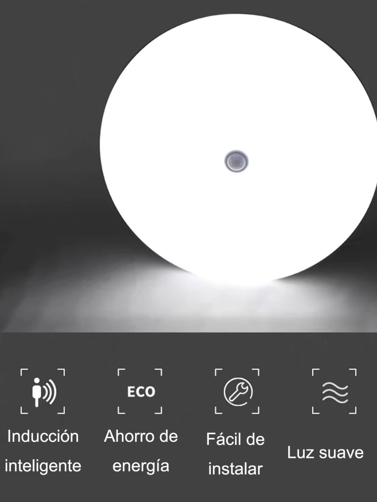 Lámpara de techo con sensor, LED brillante de color blanco frío activada por movimiento para uso doméstico, almacén, lavandería, despensa, cocina, pasillo, balcón, ático, garaje. Elija el tamaño adecuado según sus necesidades.