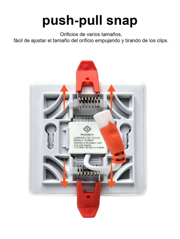 Plafón LEDsin borde,Lámpara empotrada LED, 10W1000Lm/18W1800Lm/24W2400Lm/36W 3600Lm,Bayoneta ajustable,Transformador incluido,3000k