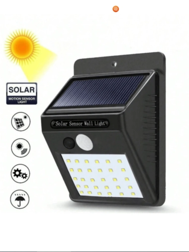 Pieza Lampara Led Solar Con un ángulo de iluminación de hasta 270°. Reflector Exterior Jardin Sensor Luz con 30 leds