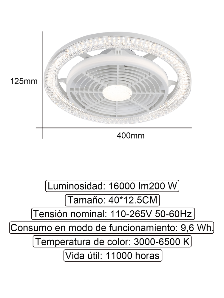 Lámpara de ventilador bicolor SU400-M3 40W