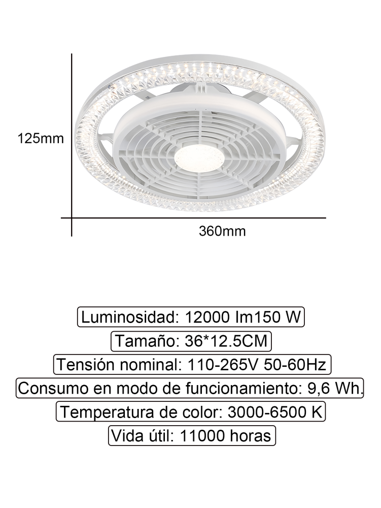 Ventilador de Techo con Control Remoto,Ventilador de Techo con Luces SU350-M3