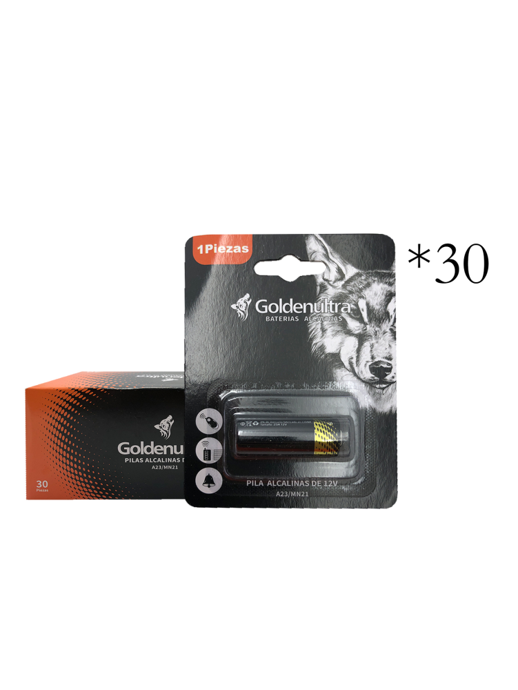 Goldenultra Baterías/Pilas Alcalinas 23A (23 A) 12 V, Paquete de 30 Pilas alcalinas, Ideales para Timbres, Llaveros, Cámaras, Alarmas