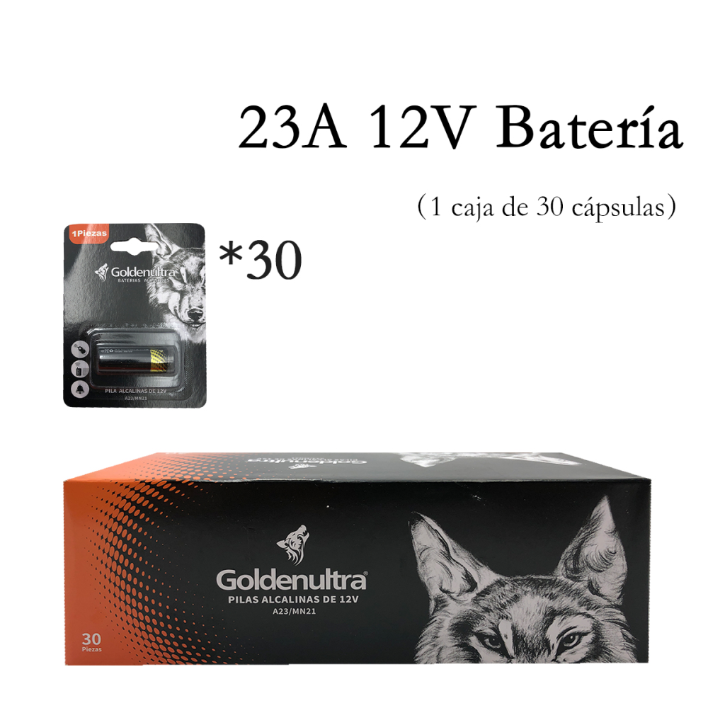 Goldenultra Baterías/Pilas Alcalinas 23A (23 A) 12 V, Paquete de 30 Pilas alcalinas, Ideales para Timbres, Llaveros, Cámaras, Alarmas