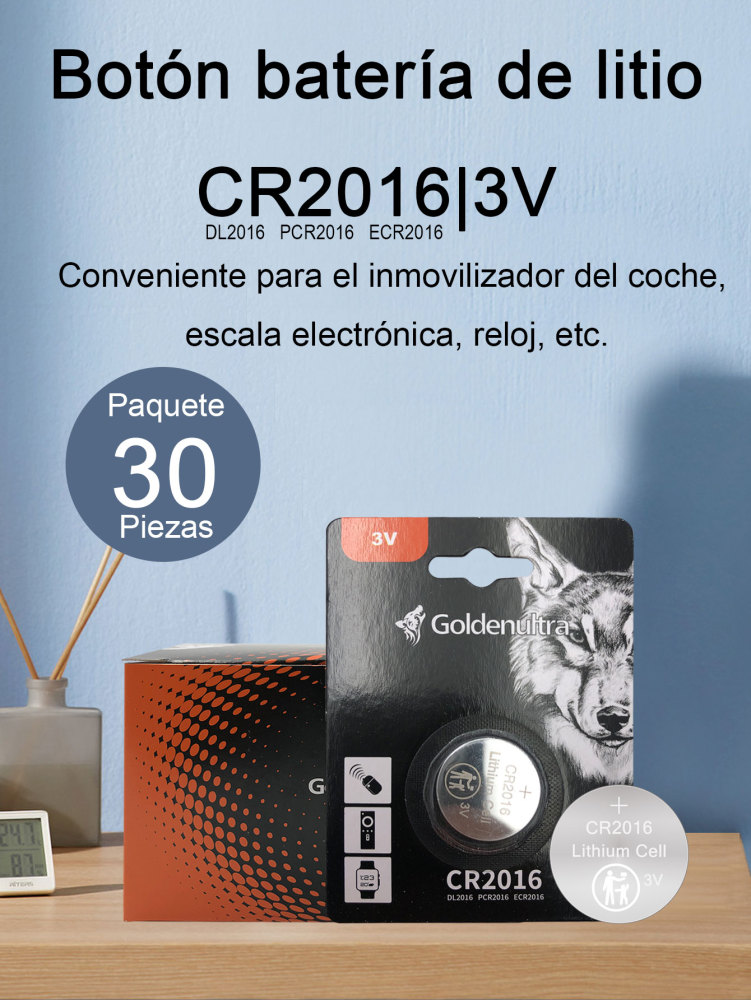Goldenultra Pila para Cámaras Fotográficas, PilaLec, MXAEL-010, 30 Pzs, 3V, CR2016, Litio
