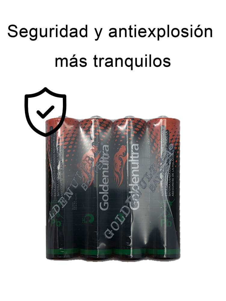 Goldenultra Batería/Pila AAA, Carbon, 1.5V, Paquete 24 piezas, Para Aparatos, Controles, Lámparas, Juguetes, Alto rendimiento