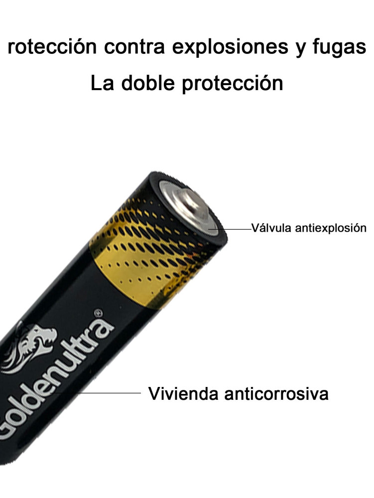Goldenultra Batería/Pila AAA, Alcalina, 1.5V, Paquete 48 piezas, Para Aparatos, Controles, Lámparas, Juguetes, Alto rendimiento