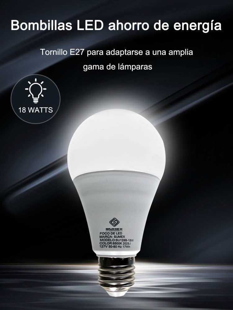 Kit 20 Piezas Foco Led Para Casa 18w Ahorradores Bombilla E27 Luz Blanco Frío
