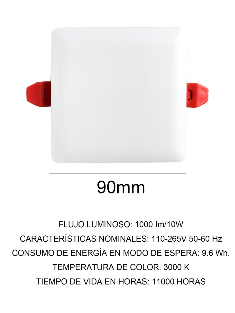 Plafón LEDsin borde,Lámpara empotrada LED, 10W1000Lm/18W1800Lm/24W2400Lm/36W 3600Lm,Bayoneta ajustable,Transformador incluido,3000k