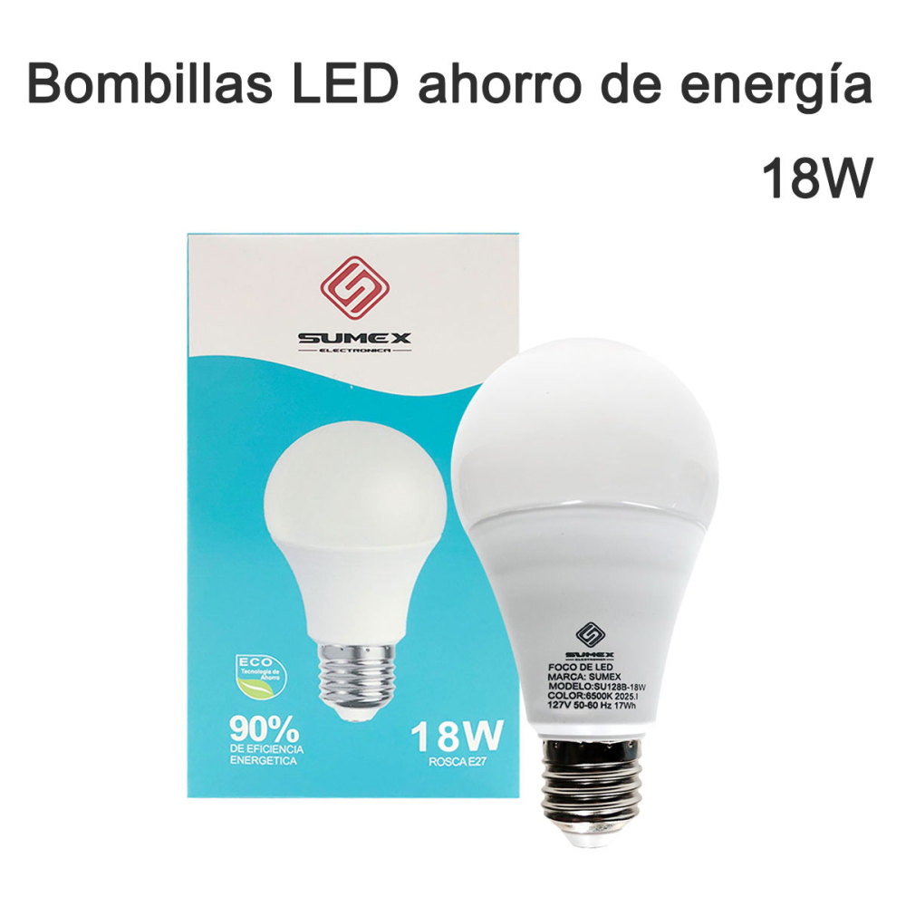 Kit 20 Piezas Foco Led Para Casa 18w Ahorradores Bombilla E27 Luz Blanco Frío