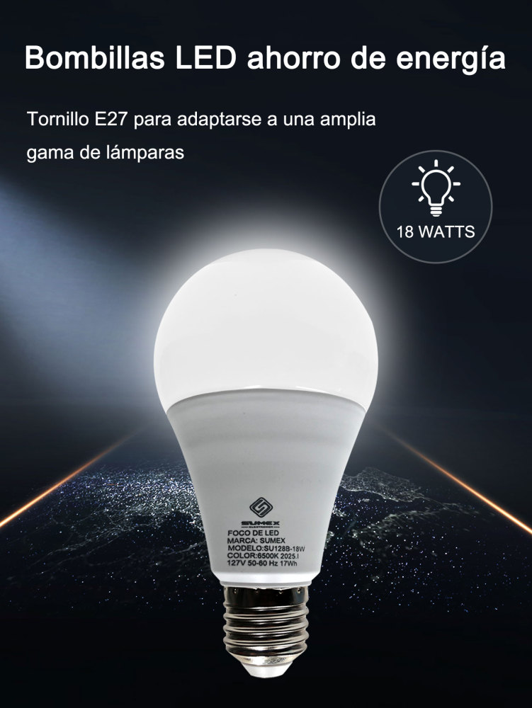 Kit 20 Piezas Foco Led Para Casa 18w Ahorradores Bombilla E27 Luz Blanco Frío