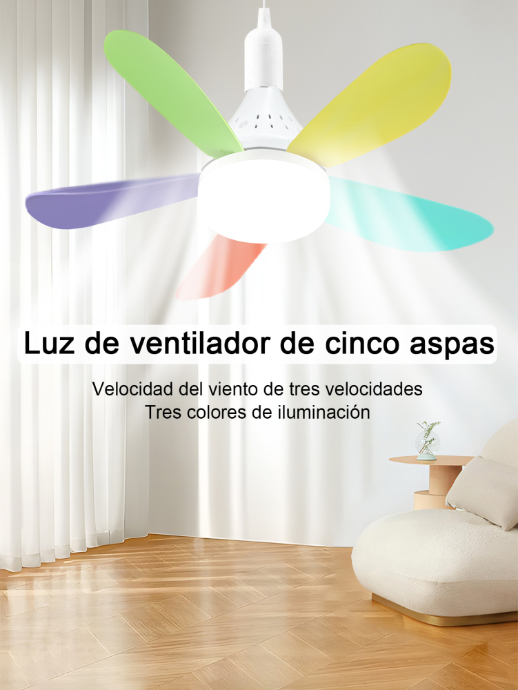 Bombilla de cinco hojas Lámpara de abanico Una hoja de color - dos colores