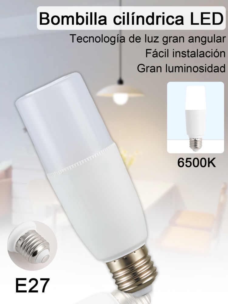 Bombilla LED cilíndrica  Luz amarilla
