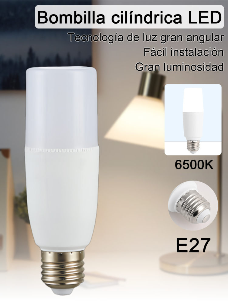 Bombilla LED cilíndrica  Luz amarilla