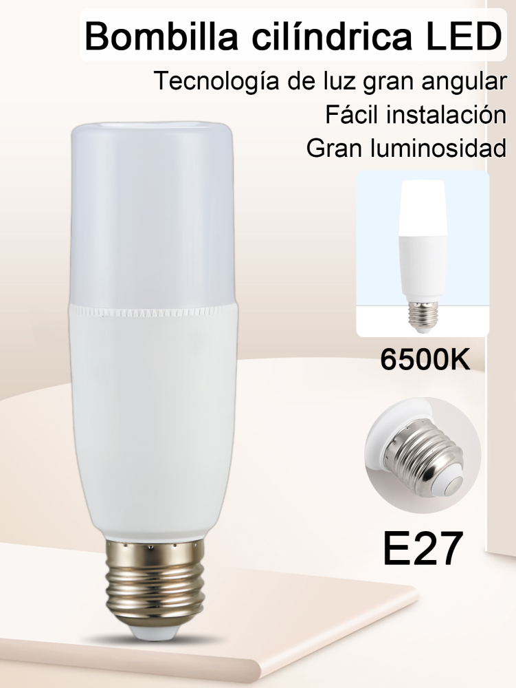 Bombilla LED cilíndrica  Luz amarilla