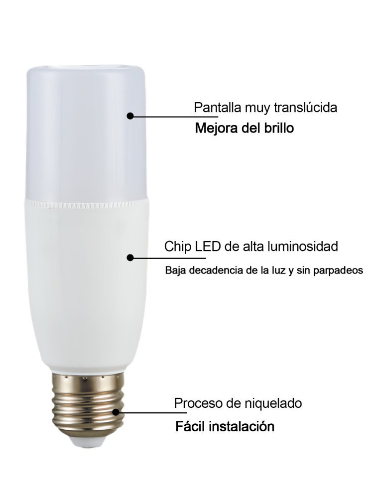 Bombilla LED cilíndrica  Luz amarilla