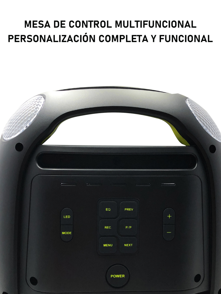 Bocina Inalámbrica Bluethoot | 8 Pulgadas | Luces RGB | Conexiones USB, Micro SD, 3.5 mm | Batería Amplia Duración | Conexión TWS | Mircrofono karaoke