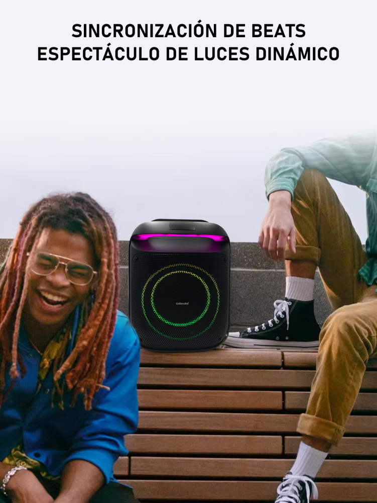 Bocina Inalámbrica Bluethoot | 8 Pulgadas | Luces RGB | Conexiones USB, Micro SD, 3.5 mm | Batería Amplia Duración | Conexión TWS | Mircrofono karaoke