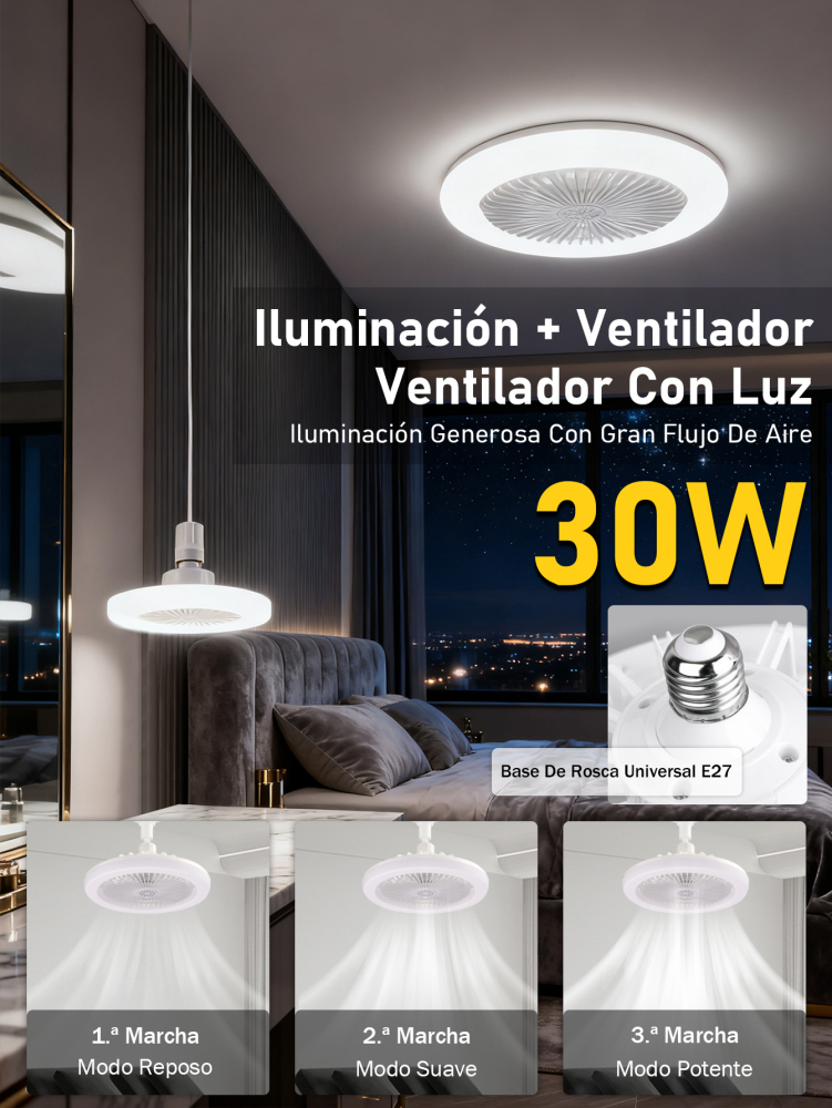 Lámpara Ventiladora LED 50W E27