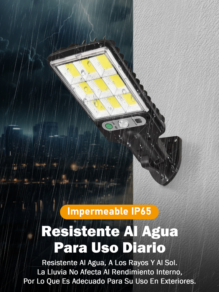 Lámpara Solar LED con Control Remoto - Lámpara de Calle Exterior