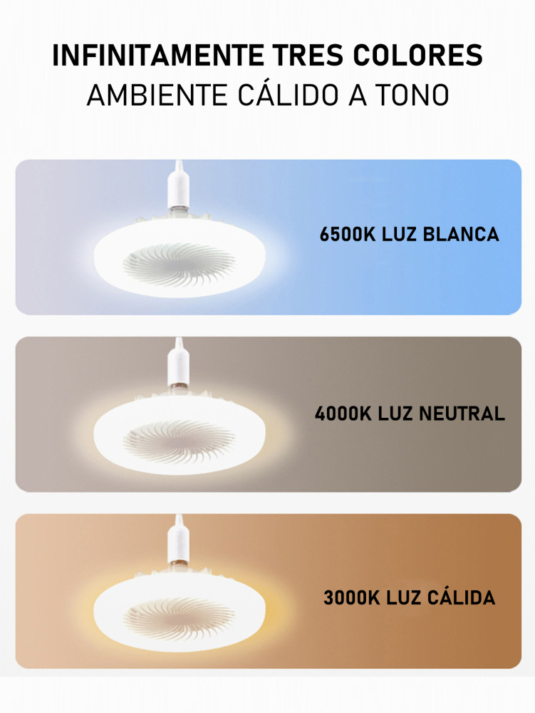 Ventilador con Luz LED 50W E27